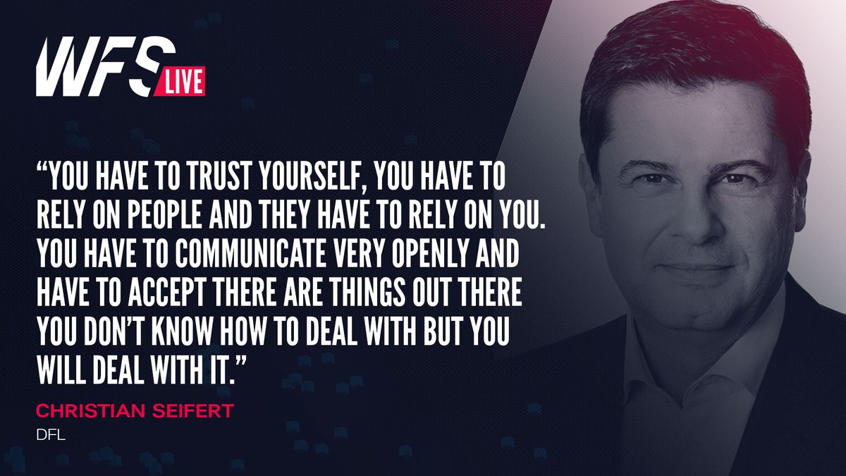 WFSummit's tweet photo. 🗣️ "You have to trust yourself, have to rely on people and they have to rely on you. You have to communicate very openly and have to accept there are things out there you don’t know how to deal with but you will deal with it."
- Christian Seifert (@DFL_Official)
#WFSLive #WFSIA https://t.co/IYkbDZZIO8