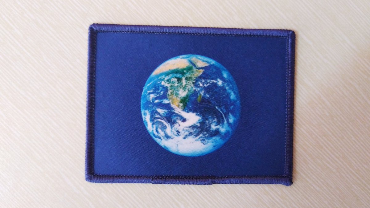 strayologist's tweet photo. Yay! My Earth patch arrived today.

Can't wait to go out on a trip and click some #EarthFlagged pictures with it. 

Follow @OneFlaginSpace, an initiative that promotes the use of this flag as a symbol of world unity in space exploration.

#ToExploreIsHuman https://t.co/tYNP1243Su