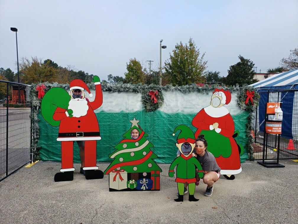 We built a display to create photo opportunities for families at the tree tent. So far it’s a big hit with customers and apparently associates alike. The big guy on his knees behind the elf, yes that’s my MET Supervisor.
