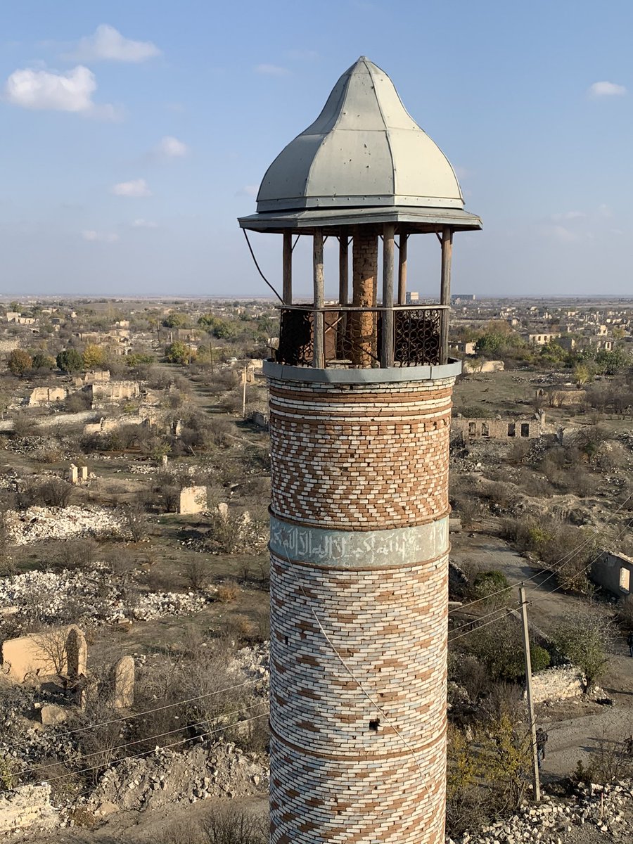 cnorristrent's tweet photo. The ruined city of #Agdam in Azerbaijan, until the 1990s home to 40k people. Now the only building still standing is its mosque. 

Captured by ethnic Armenian forces in 1993 in the war for Nagorno Karabakh, its houses were then stripped bare of any metal &amp; building materials #f24 https://t.co/XEATOXCPc2