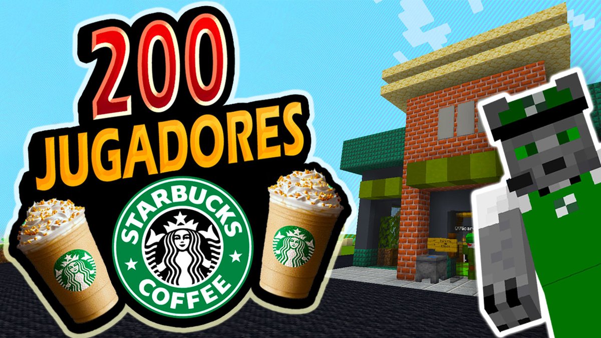 Minecraft une 200 pessoas em construção de super ilha da Starbucks