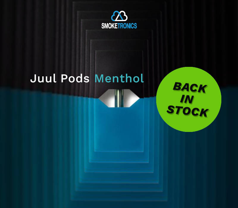 Smoketronicsuk's tweet photo. Menthol #Juulpods are back in stock! Get them for £9.99 at https://t.co/VKafwACFi4 https://t.co/L60nFocZxE