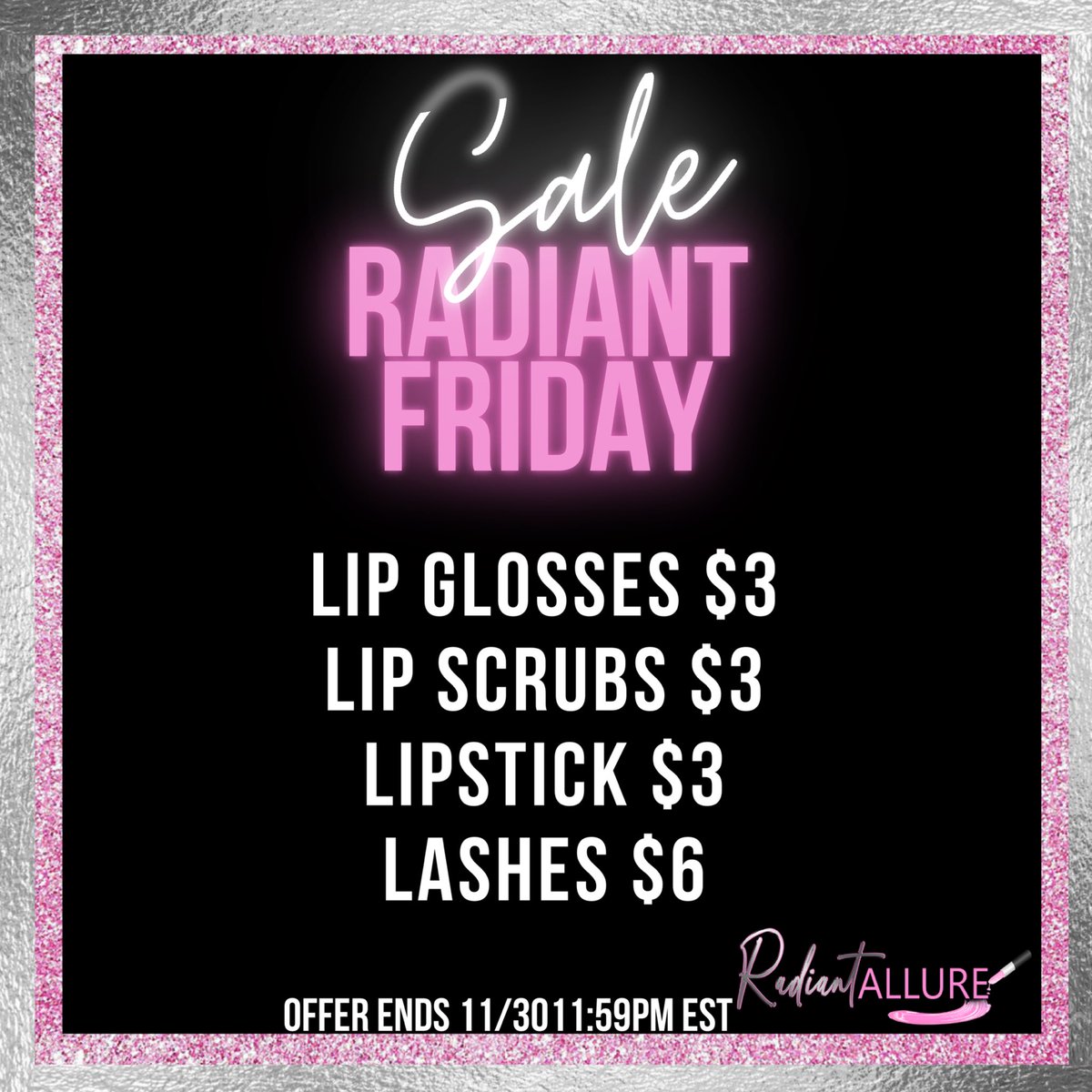 RadiantAllureCo's tweet photo. #RadiantFridaySale ✨✨ 
SHOP NOW at https://t.co/Q1fXUAwjnX https://t.co/6R94Cn4gBK