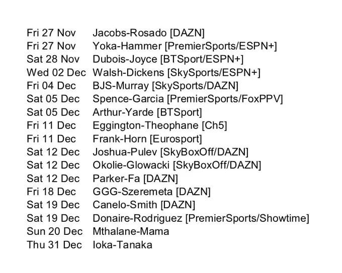 SportsBar13's tweet image. Wow look at that for a boxing schedule and yes it's all on in the sports lounge