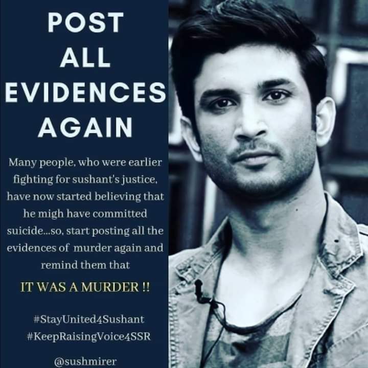 Hanansabiea's tweet photo. And they proved to everyone and reminded them well that it was a 'murder' and it did not change
Stay united for the "Sushant Singh Rajput" 💫Keep your voices loud for "Sushant Singh Rajput" 🕊 https://t.co/l0YU0XhdwT