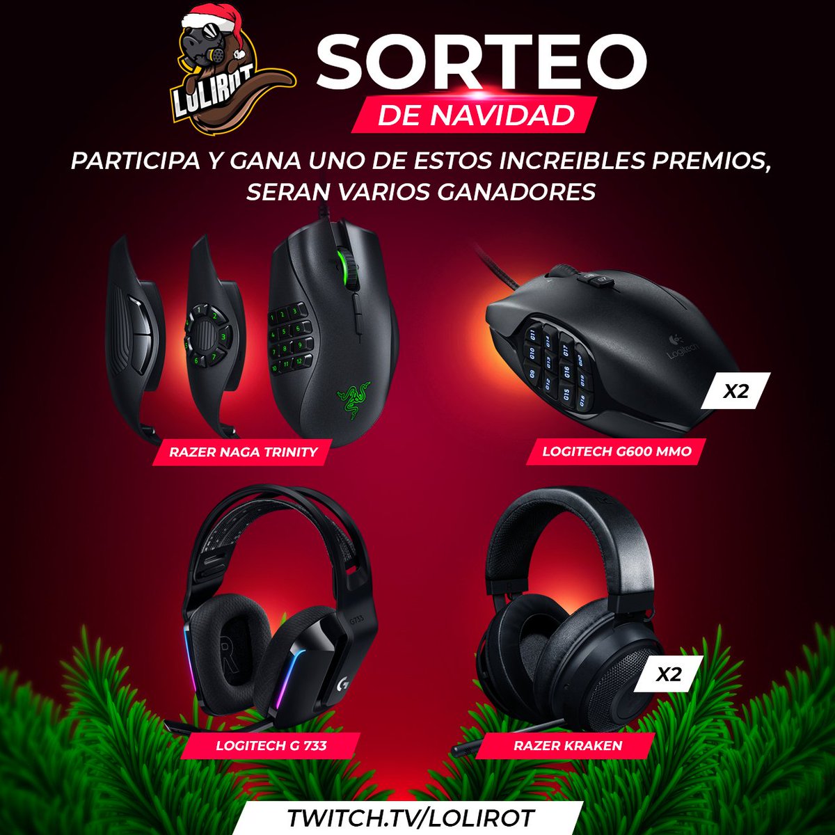 Lolirotve's tweet photo. La Nutria se puso el trae de navidad y les trae increibles premios! ♥

🎄SORTEO DE NAVIDAD (#LATAM) 🎄
https://t.co/m2UMEeMZCJ

🎅SORTEIO NATAL (solo #BRASIL)🎅
https://t.co/A7HJiazuzG

#giveaway #concurso #natal #navidad #gaming #twitch #twitchstreamer #razer #logitech https://t.co/sj2MrvXpp7