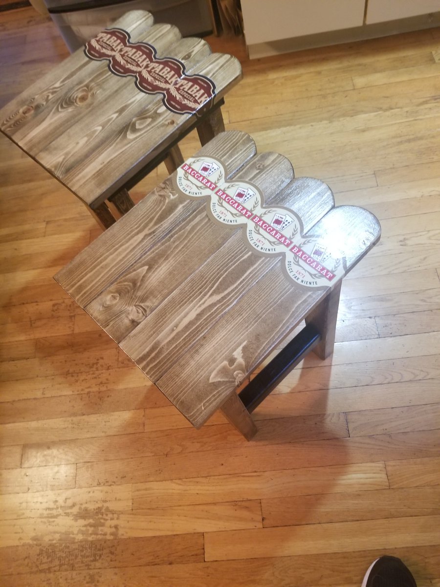 Route1BNG's tweet photo. Finished... built, sanded,  pollied, logos, fini...#baccarat #tabak #cigaraficionado
#customfurniture #coffeetable #custombuilt #cigar #woodwork #rjdesanctis https://t.co/vgeprGkoRl