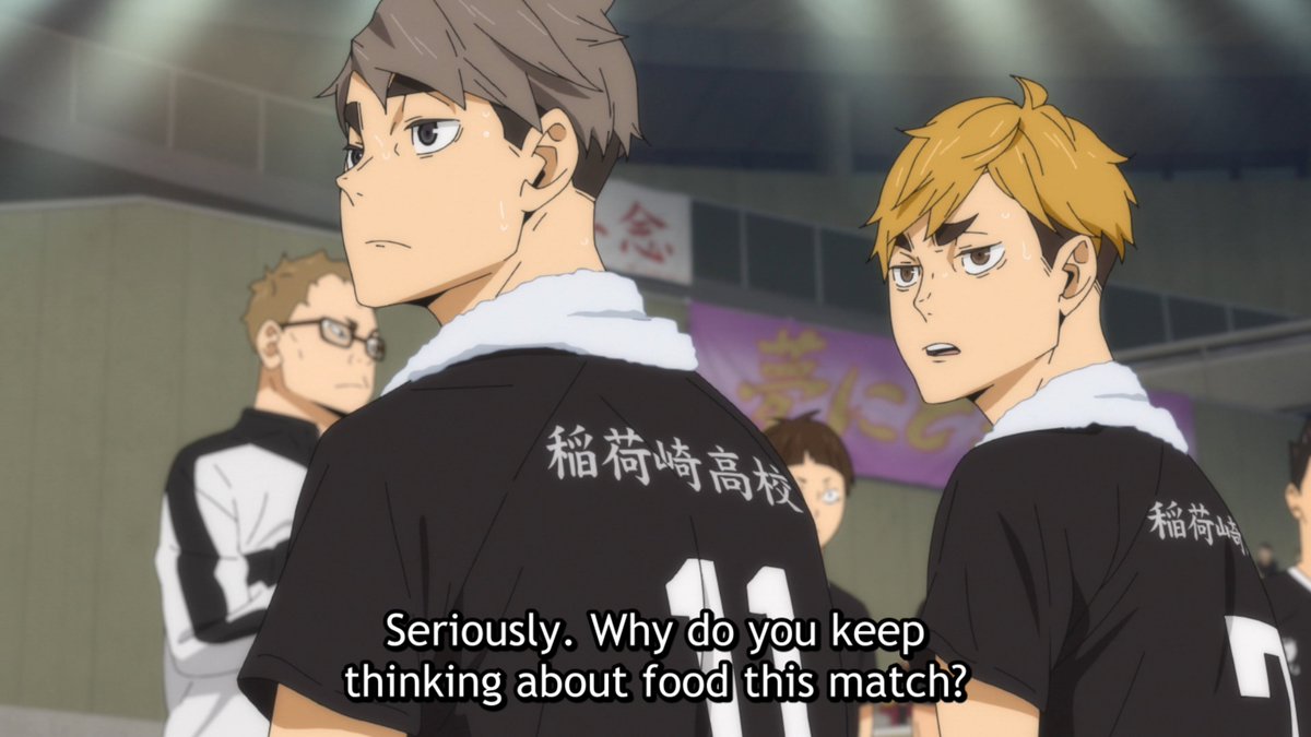 "Nice receive" is obviously the highlight of this episode, and the season for me, but I wanted to talk about Atsumu and Osamu's conversation about hunger for food and volleyball.