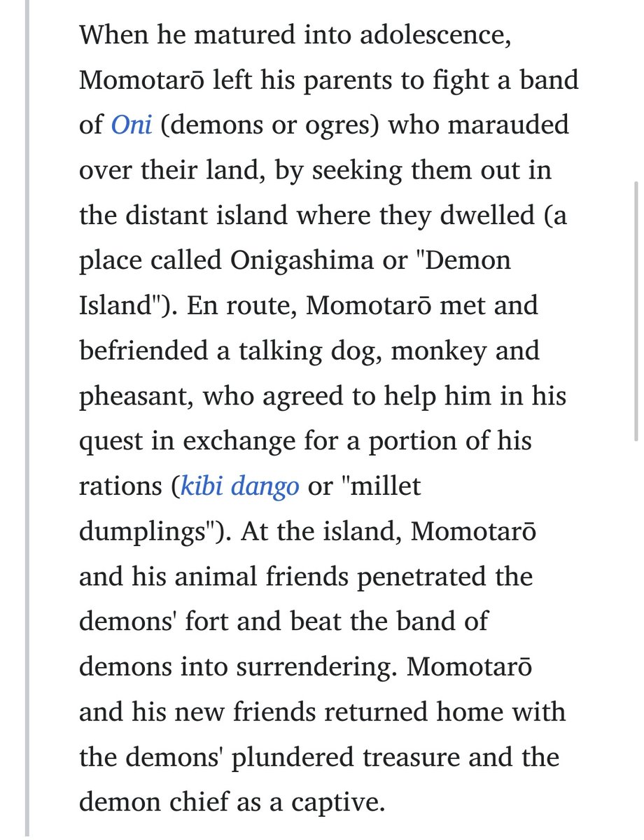 The Wano arc is heavily inspired by Momotaro's story who befriends a dog, a monkey, a pheasant, and beat the band of Oni. And lastly, One Piece Magazine referred to Kaido as a Mythical Zoan DF user, which would mean he has a Mythical Human Zoan, Model: Oni.(16/21)