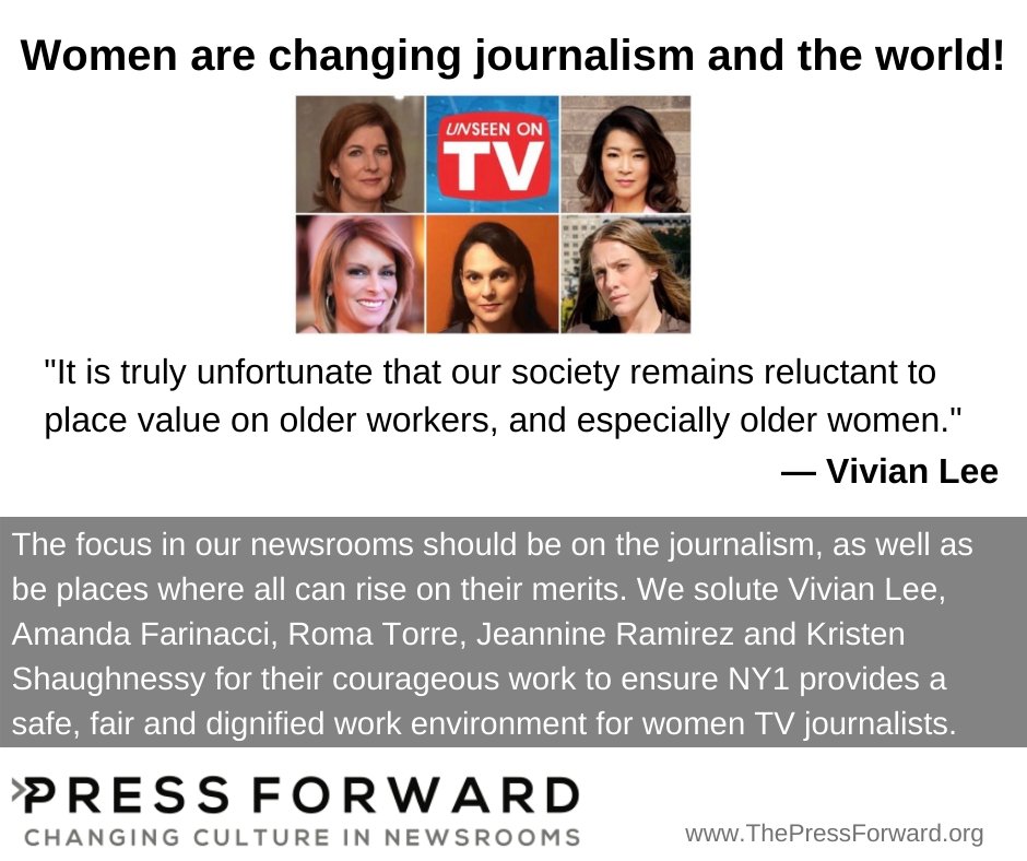 This week, in gratitude, we celebrate women journalists who positively advance news industry culture. Today we solute these women journalists at NY1 for their advocacy to ensure the focus in our newsrooms is on the journalism, and all reporters can fairly rise on their merits.