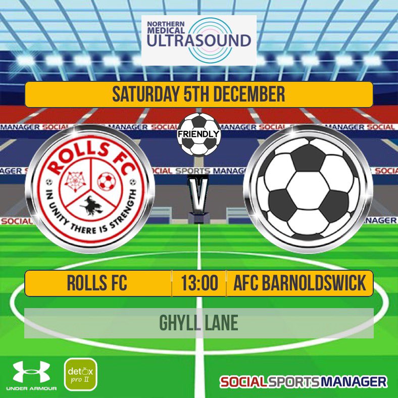 Rolls Football Club on Twitter "Change of opponent and kick off time