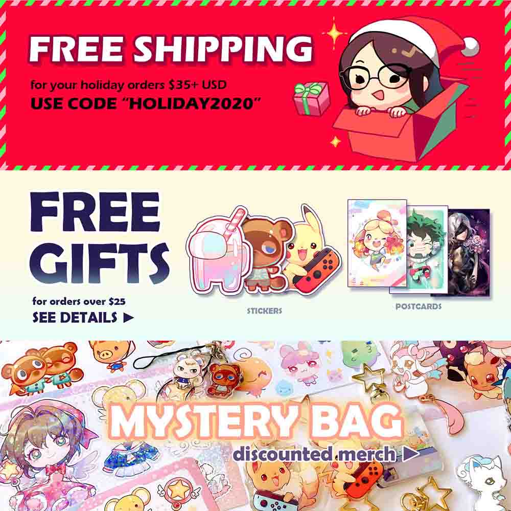 My shop's current promos ❤️?
Mystery bags are temporarily increased to 200% value, and you can get FREE SHIPPING with code "holiday2020"
https://t.co/8DUOHiDUh6 