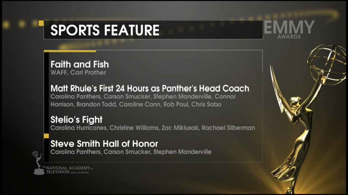 Such an honor to be nominated in this category for a second time! Thanks to Stelio and his family for being so gracious and to the Hurricanes organization and @zmiklusak and <a href="/bombadildarling/">Rachael Silberman</a> for being such great teammates and helping to make this happen!