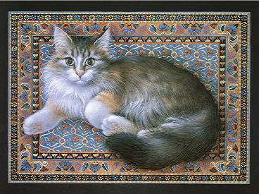 CatsShelf's tweet photo. Never feed your cat anything that doesn't match the carpet
Art: Agneatha on blue floral rug by Lesley Anne Ivory
#catproverbs. https://t.co/iusvXmCFcy