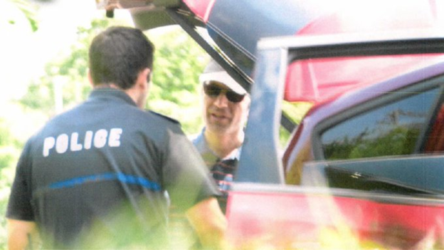 4)This is Assadi, with his red Ford vehicle, stopped at a checkpoint upon entering Luxembourg where he later hand-delivered a high explosive TATP bomb made in Iran to two Iranian operatives he had hired & been training for years.  #ShutDownIranTerrorEmbassies