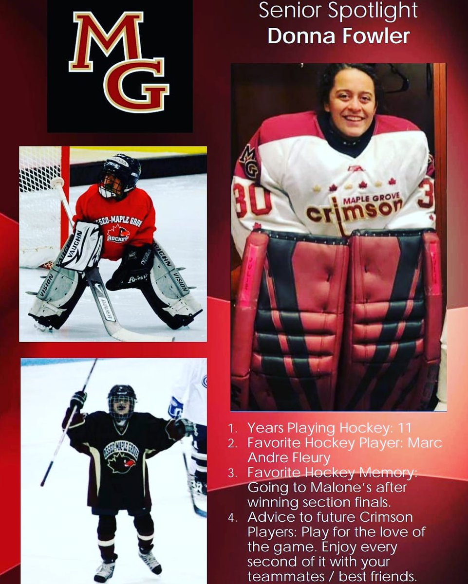 MG_Girls_Hockey's tweet photo. @MG_Girls_Hockey
🍁 S E N I O R 🍁
Class of 2021
#30 @dcfowler02 https://t.co/PEC0mzlqrY