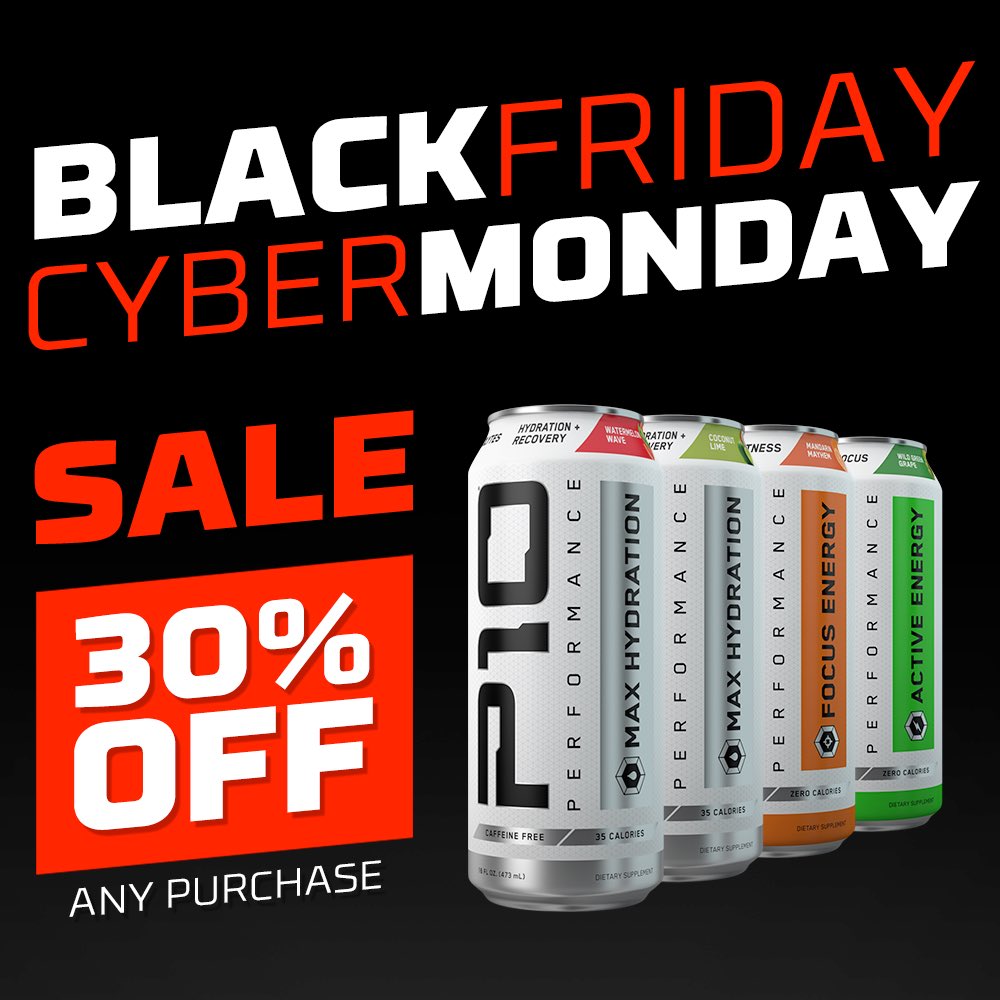 P10Performance's tweet photo. Don’t miss out! Today through Monday we are offering 30% OFF ALL PRODUCTS! Head over to https://t.co/dsiwhWDu75 to order! 
#Fitness #BlackFriday #CyberMonday #Sale #PowerYourBest https://t.co/h3jCwkI6Dq