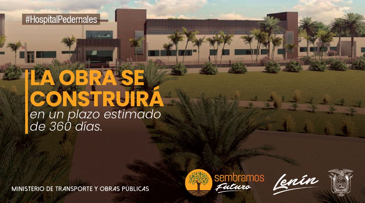 Subz6M's tweet photo. La construcción del #HospitalPedernales será una realidad. El Gobierno del presidente @Lenin Moreno cumple con los habitantes de Pedernales. El objetivo es entregar una moderna y funcional estructura hospitalaria. #SembramosFuturo https://t.co/NY1LFIyhPG