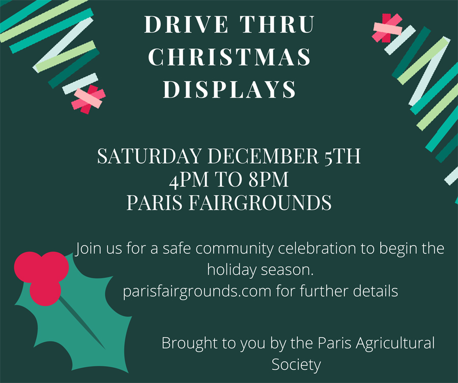 ParisPerformers's tweet photo. We'll have a display at this year's Paris Fairgrounds Drive Thru Christmas Displays event. Saturday December 5th from 4-8pm. https://t.co/bhokoT7uVs