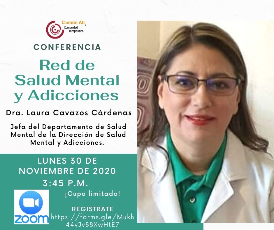 RotaractValle's tweet photo. Nuestros amigos de @Comunati_mty abren la invitación al público para la conferencia "Red de Salud Mental y Adicciones", impartida por la Dra. Laura Cavazos. Este lunes 30 de noviembre a las 3:45 p.m.
¡Corre a inscribirte que el cupo es limitado!
 https://t.co/IELMBajzff https://t.co/Q1ZgeJ8lD7