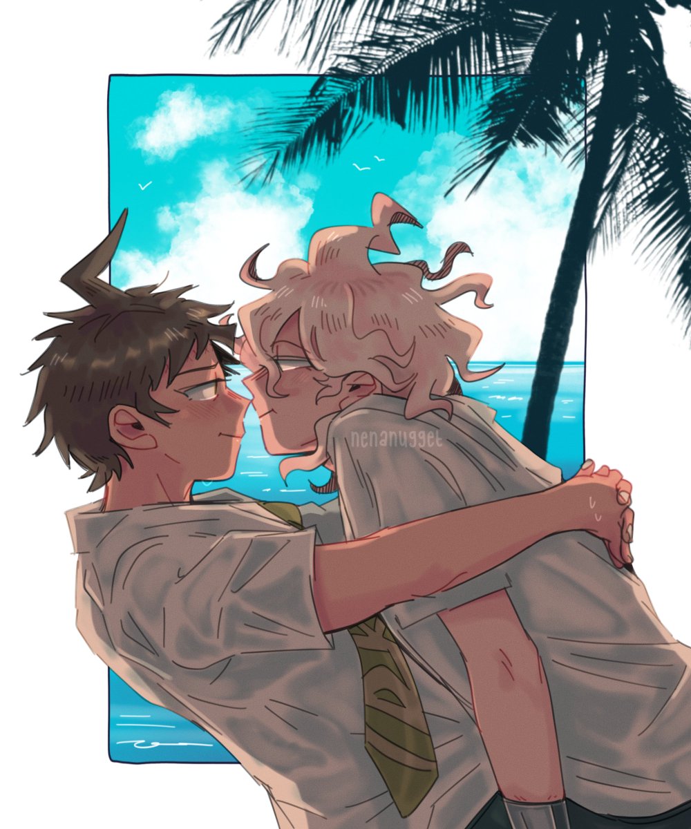 nenanugget's tweet photo. sweet and sappy post game komahina, I make the rules #日狛 https://t.co/OaQSi16d3P
