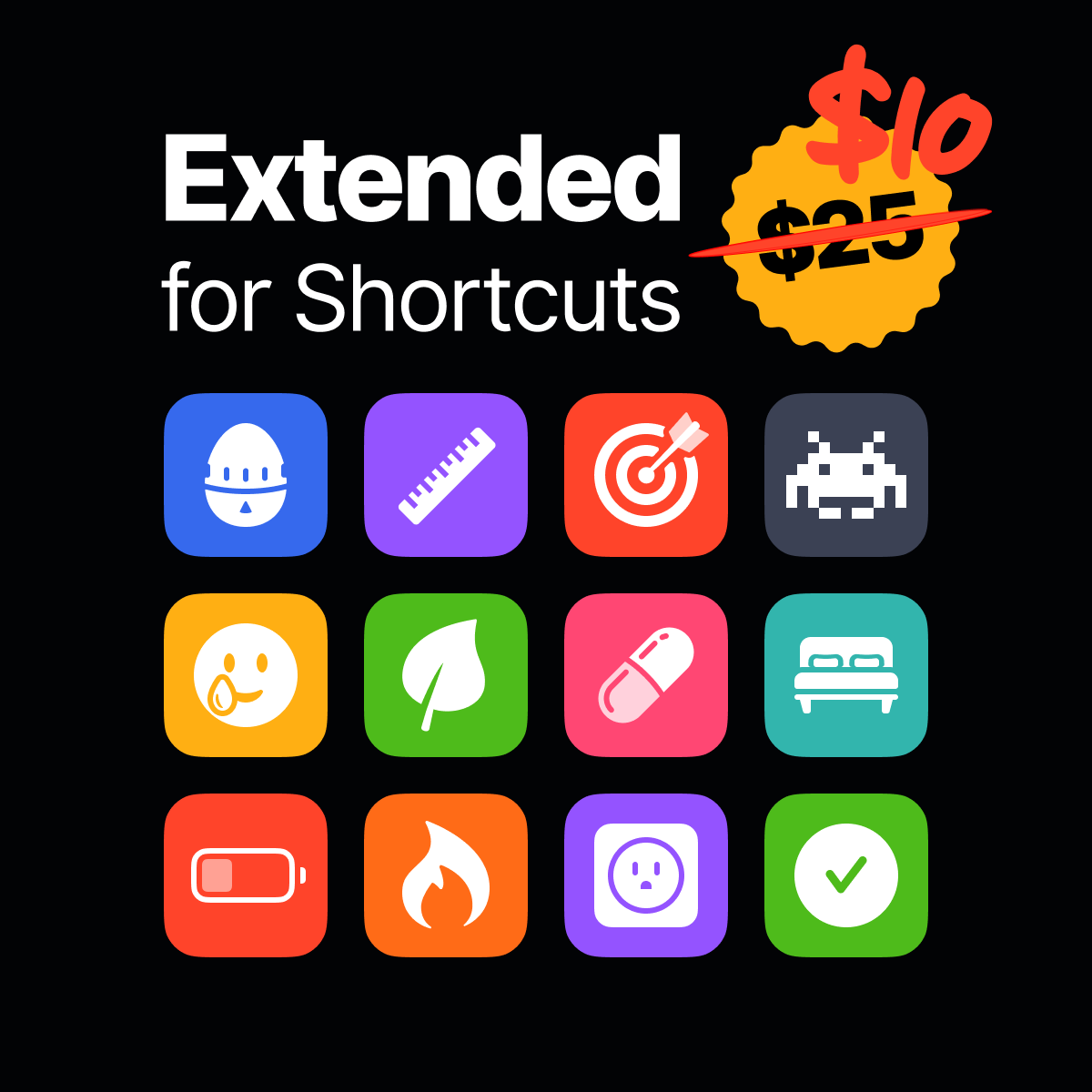 Extended for Shortcuts is $10 (60% off) until Friday next week! 🥳

<a href="/gumroad/">Gumroad</a> link: gum.co/sylqp

The first 10 people to use the code ‘heyandy10’ at checkout will be able to get it for free. Happy Thanksgiving!