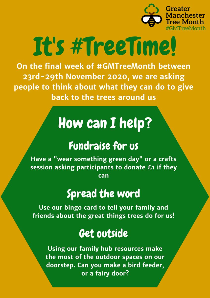 CityofTreesMcr's tweet photo. So far during Greater Manchester Tree Month we have discovered the wonderful things trees do for us. In the final week of the campaign, we would like to ask you - what can you do for our trees? #GMTreeMonth https://t.co/Auy7LUWqQQ