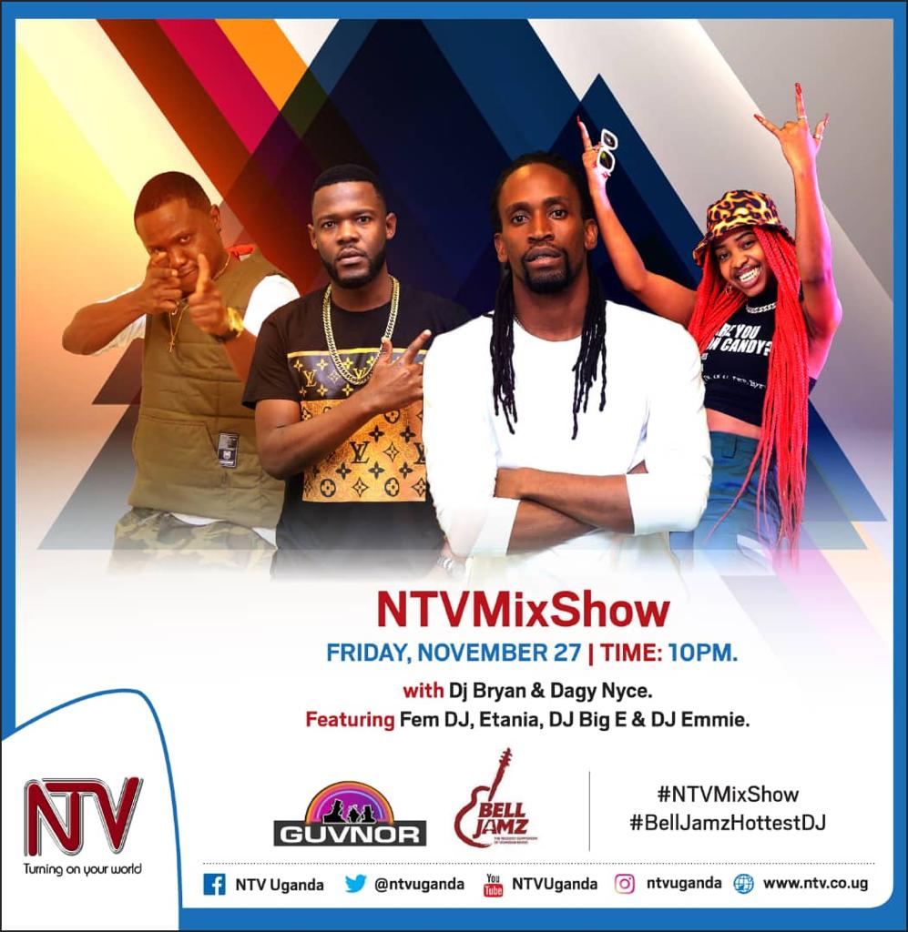SandrahSusan3's tweet photo. Back yet again tonight call them the Friday nyt pilots @dagy_nyce @fem_dj @Deejay_Bryan @forever_etania #NTVMixShow on @ntvuganda and thax to @Bell_Lager https://t.co/un7DuY4Gbi