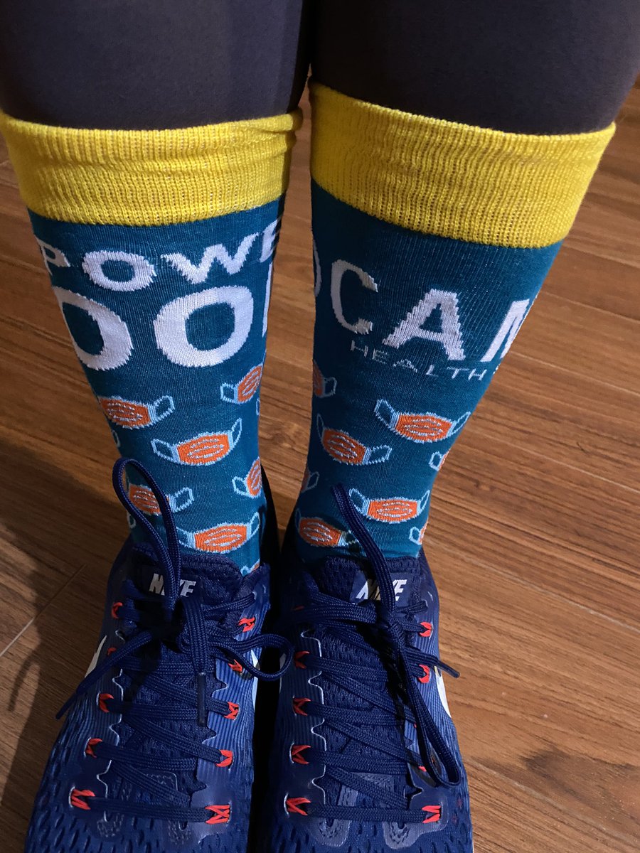 FaulconerM's tweet photo. @Cambia Thanks for the cool socks. Had a fantastic run this morning!  #thepowerofgood https://t.co/B1nTv016eJ