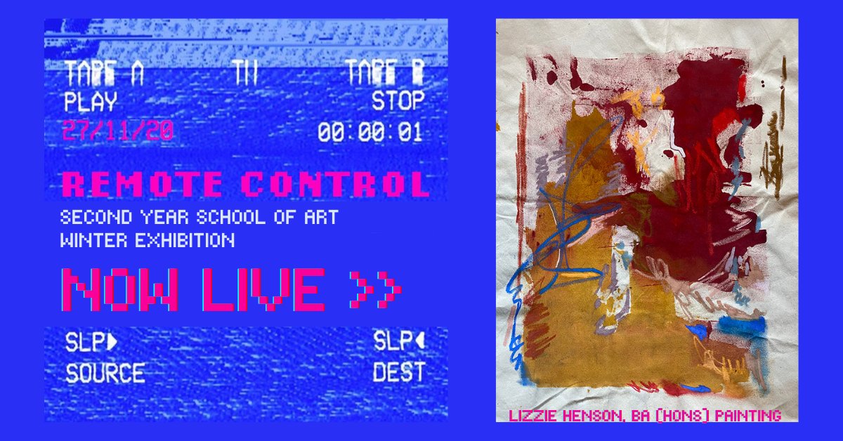 eca_edinburgh's tweet photo. REMOTE CONTROL NOW LIVE π₯
Entirely run by a team of students, the online exhibition features work from over 70 BA (Hons) Art and MA (Hons) Fine Art second year students across Intermedia, Painting, Photography and Sculpture.
Check it out: https://t.co/Y5IkxvJaqe
#ECAtalent https://t.co/jsItyCb268
