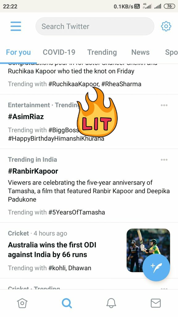#5YearsOfTamasha and #RanbirKapoor are started trending in india .💛