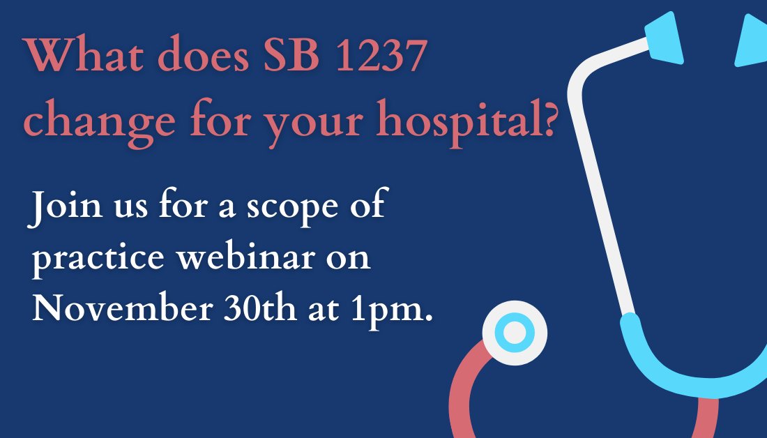 cnmamidwives's tweet photo. #SB1237 goes into effect on January 1, 2021! Do you know how it will affect your hospital? Join us for a webinar on November 30th at 1pm for a webinar for everything you need to know!
Register now: https://t.co/GmiX18e5rL https://t.co/NHMRJDZzPF