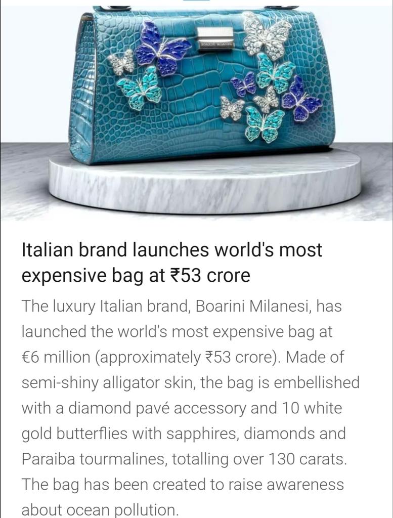 singhisthinking's tweet photo. Hypocrisy is to make a 54 crore purse from Crocodile's skin and claim it to raise awareness for ocean's. Dumb af.
#saveanimals
#savemarine
#savenature
#savehumanity https://t.co/09ZXPFKMIf