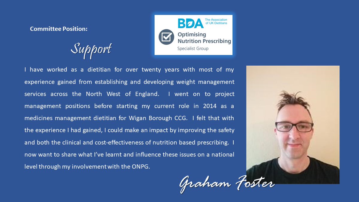 BDA_ONPG's tweet photo. 🥁 Please meet Graham our most recent co-opted member!
As our #GetToKnowONPG series comes to a close & a new @BDA_Dietitians specialist group, we hope you feel welcomed to converse with us here, on #LinkedIn & our #BDA forum✅ #ShareChatGetToKnow #RDs #RD2B #AHPs #Here4Members https://t.co/tWXS2QDp4r