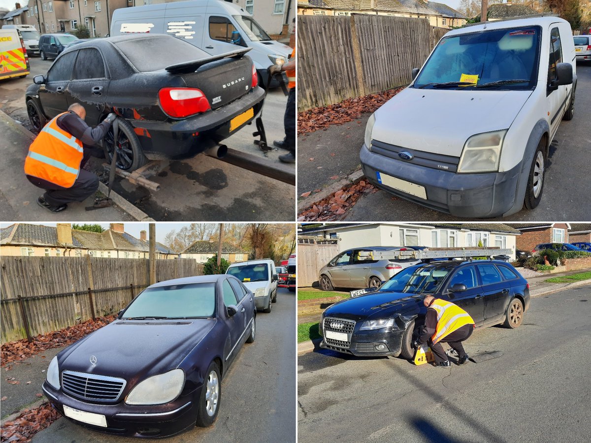 TVP_ChiltSBucks's tweet photo. #Chesham Neighbourhood Team were out with the DVLA today.
•8 Untaxed vehicles seized and taken away by DVLA
•20 Clamps put on by the DVLA
•6 £80 Fixed penalty notices issued by the DVLA
#C9418 https://t.co/4SZaF5vCkq