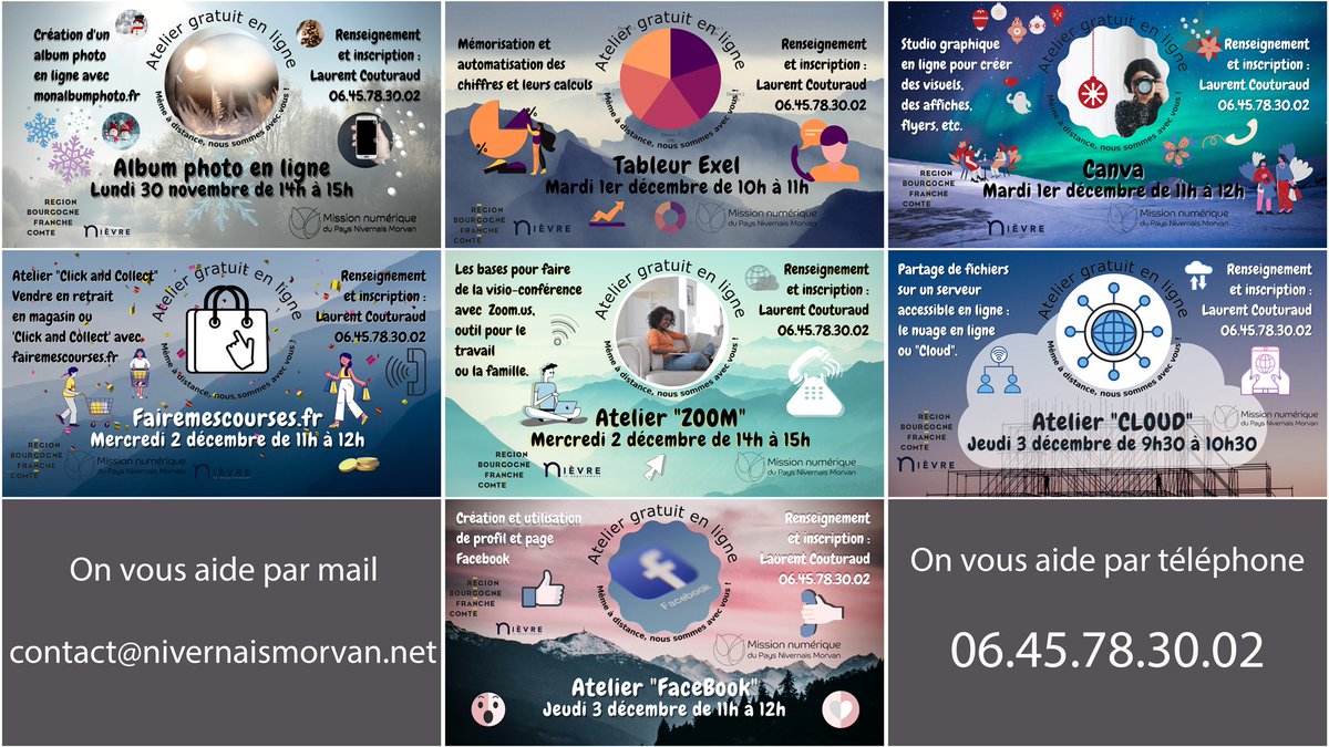 Nos accompagnements numériques gratuits du 30 novembre au 4 décembre 2020 - eepurl.com/hj9jxb