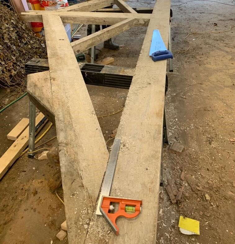We've carefully restored the original roof trusses on this early 1900's stable block conversion we're working on, they'll make a lovely feature.