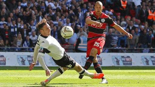 So as you probably know, Derby were beaten in the 2014 Playoff final by a 91st minute goal by Bobby Zamora.It was QPR's only shot on target.
