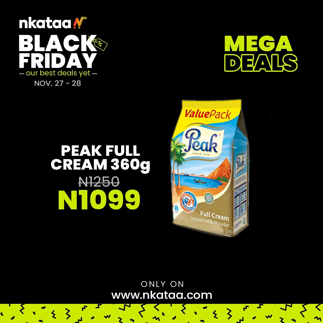 Mega Deal!🧨🎉
Peak full cream 360g available on Nkataa at a discounted price.
#megadeal #nkataablackfriday #nkataablackfriday2020
nkataa.com/food-cupboard/…