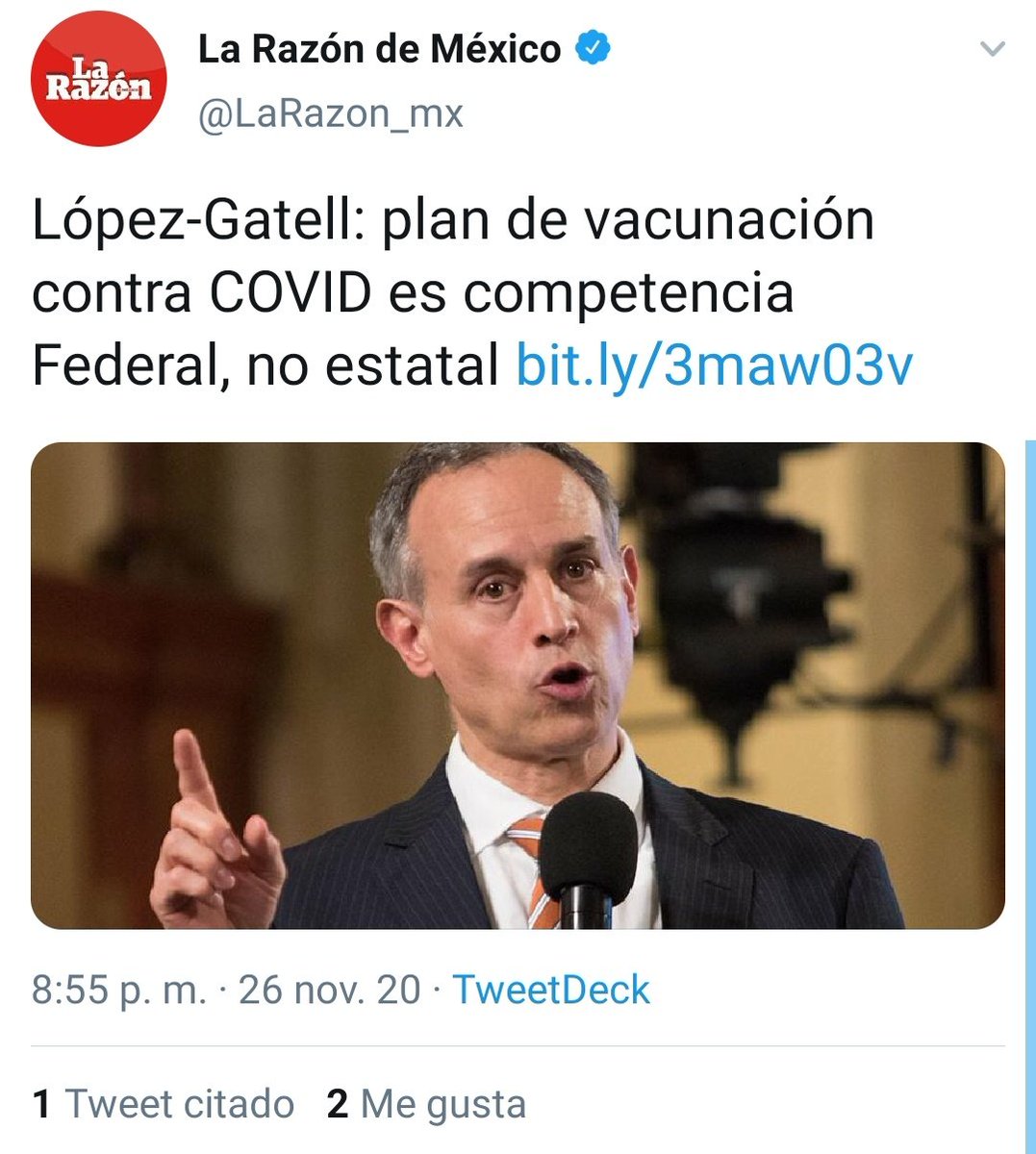 #FelizViernesATodos menos al #DrMuerte ahora resulta que la vacunación corresponde a la Federación, díganle que la estrategia de la pandemia por #COVID19 también era Federal y en coordinación con los otros niveles de gobierno. @HLGatell Ignorante e Inepto!
#NiUnVotoAMORENA2021 https://t.co/CAPSODsFBP