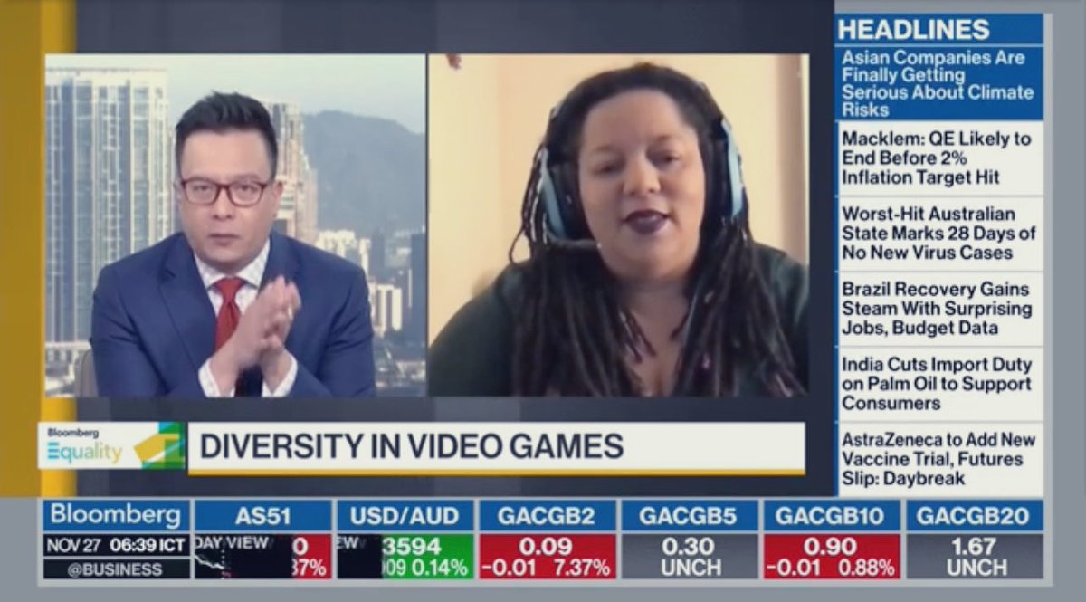 Rnbw_Arcade's tweet photo. The amazing @cypheroftyr was on @BloombergTV talking about the future of the gaming industry and diversity!

Head over to watch the YouTube video on it, and - while you’re there - drop a like and a positive comment to push out the haters! 😌✨

📺: https://t.co/vX1IqcSn3x https://t.co/3mbAjTzpV9
