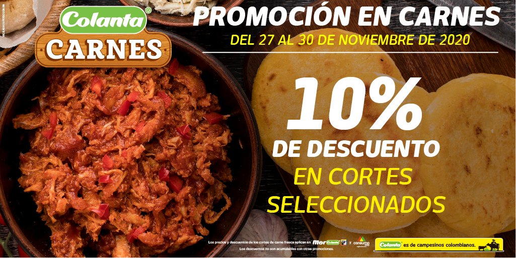 mercolanta's tweet photo. ¡Llegó la #PromoCarnuda! Este fin de semana, 10% de descuento en cortes seleccionados.
Encuentra más información y los puntos de venta Mercolanta en https://t.co/pttXyfFm4R
#Mercolanta #Promoción #Descuento #Oferta #Carne #Carnes #Cocina #Recetas #Colanta @ColantaOficial https://t.co/ifYPuEPb7R