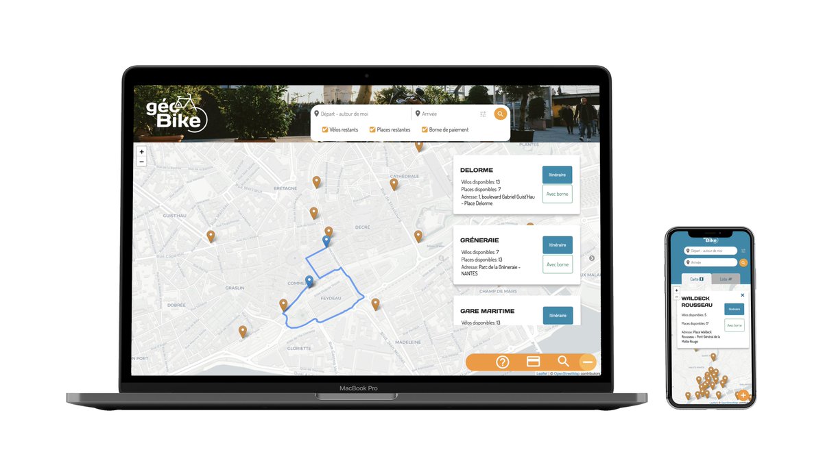 0xbacktik's tweet image. Hello tous le monde,
Aujourd&apos;hui c&apos;est terminé le projet 2 &apos;GeoBike&apos; réalisé en groupe au sein de la Wild Code School.

C&apos;est un outil qui permet d&apos;aider à se déplacer à vélo dans la commune de Nantes.

 #DévelopementWeb #NantesTech #RechercheStage

⬇️ Liens ⬇️