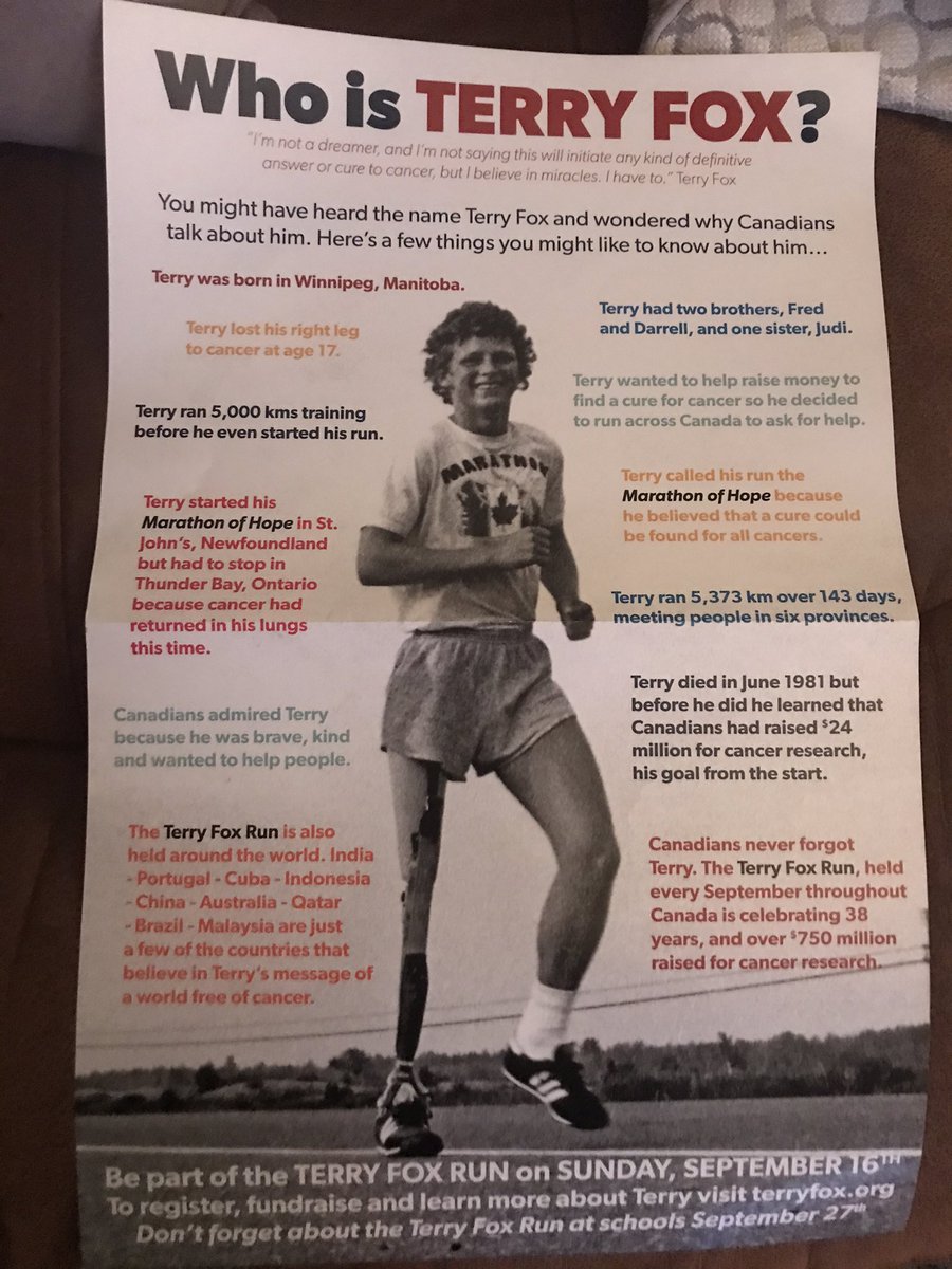 1.Thank you so very much to Sherri Gropp, Craig and Honor for the lovely gift that arrived today for Paul. It was such a surprise for him and it brought him to tears. He had seen that Adidas had released these special 40th anniversary trainers in Terry Fox  memory and wanted them
