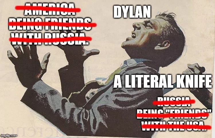 I'm sad to announce that one of our co-hosts was stabbed outside his home recently.

He's fine, but he put us way off our recording schedule, fuck you Dylan.

We sent him this while he was en route to hospital in the ambulance, because #LaughterIsTheBestMedicine 

#podcast