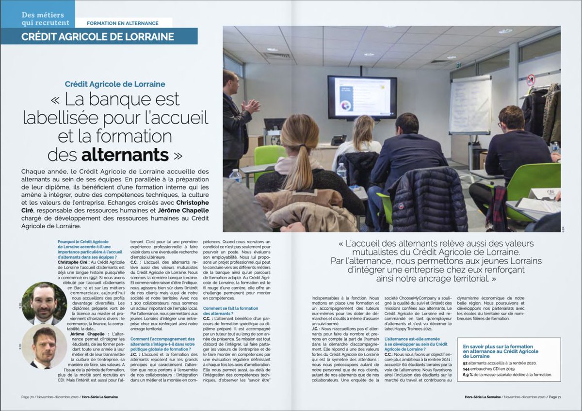 ALRobertCal's tweet photo. Le @C_A_Lorraine s'engage sur son territoire pour l'emploi des jeunes !
Article à retrouver dans le Hors-Série de l'hebdo "La Semaine" Metz/Nancy ! https://t.co/YgvAZ75jDM