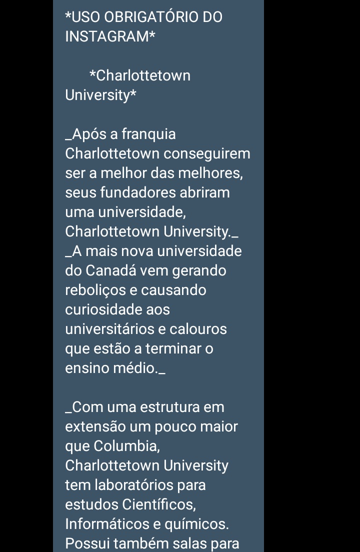 DivulgueRpg's tweet photo. RPG: Charlottetown University 
Tema: Universidade.
Interesse? Chame @passando_r4iva na dama e peça a lista de personagens disponíveis. https://t.co/MhwskCEy2C