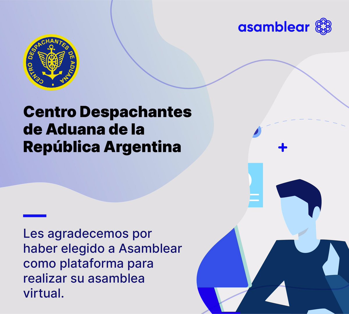 AsamblearOK's tweet photo. ¡Muchas gracias @cdareparg por haber confiado en #Asamblear!
#asamblea #asambleas #asambleasvirtuales #asambleavirtual #novedades #argentina #empresas #reunionesvirtuales #reunionvirtual #innovacion #laplata #buenosaires #tecnologia https://t.co/CsTVDMnLar
