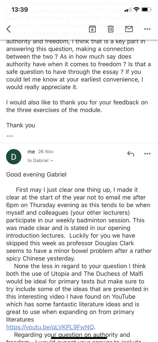 DarraghGreen1's tweet photo. So apparently I have the same name as a lecturer in UCD and well one of my so called students were looking for a bit of advice on his assignment. So I went with it https://t.co/KL1Wi3KWZz
