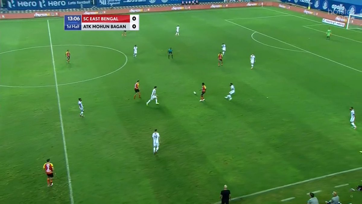 A few more examples of how Pilkington and Maghoma came narrower and placed themselves between the lines. The formation becomes a sort of a 3-4-2-1 here (TBT Fowler at Brisbane Roar)